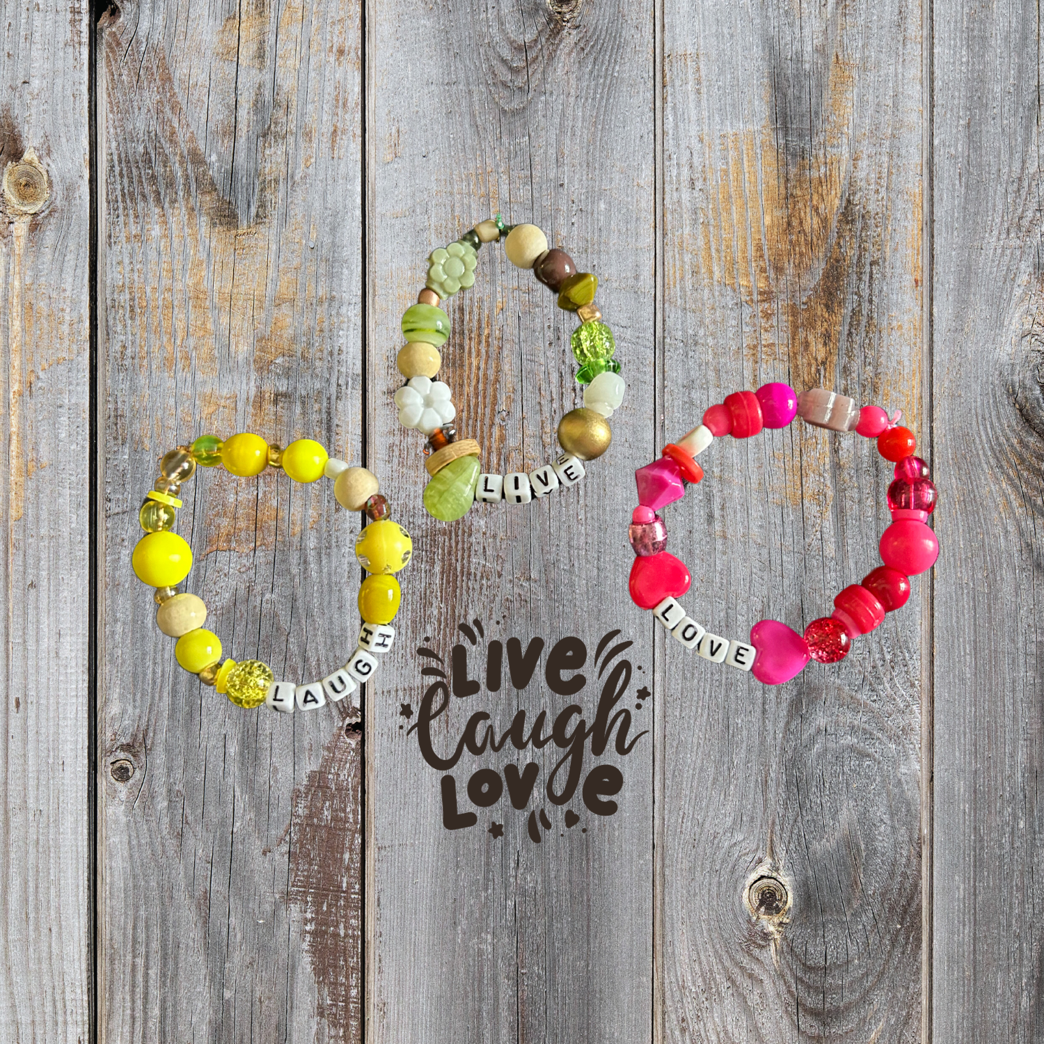 Live Laugh Love Bracelet Set